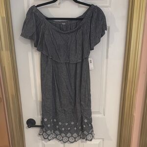 Old Navy Charcoal Off-Shoulder Mini Dress